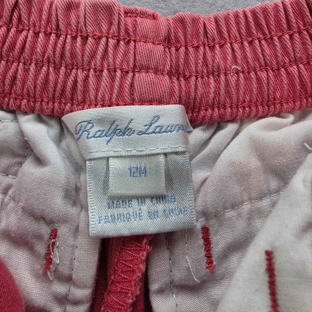 Polo Ralph Lauren Baby Salmon Pink Chino Shorts 12M Classic Embroidered Pony